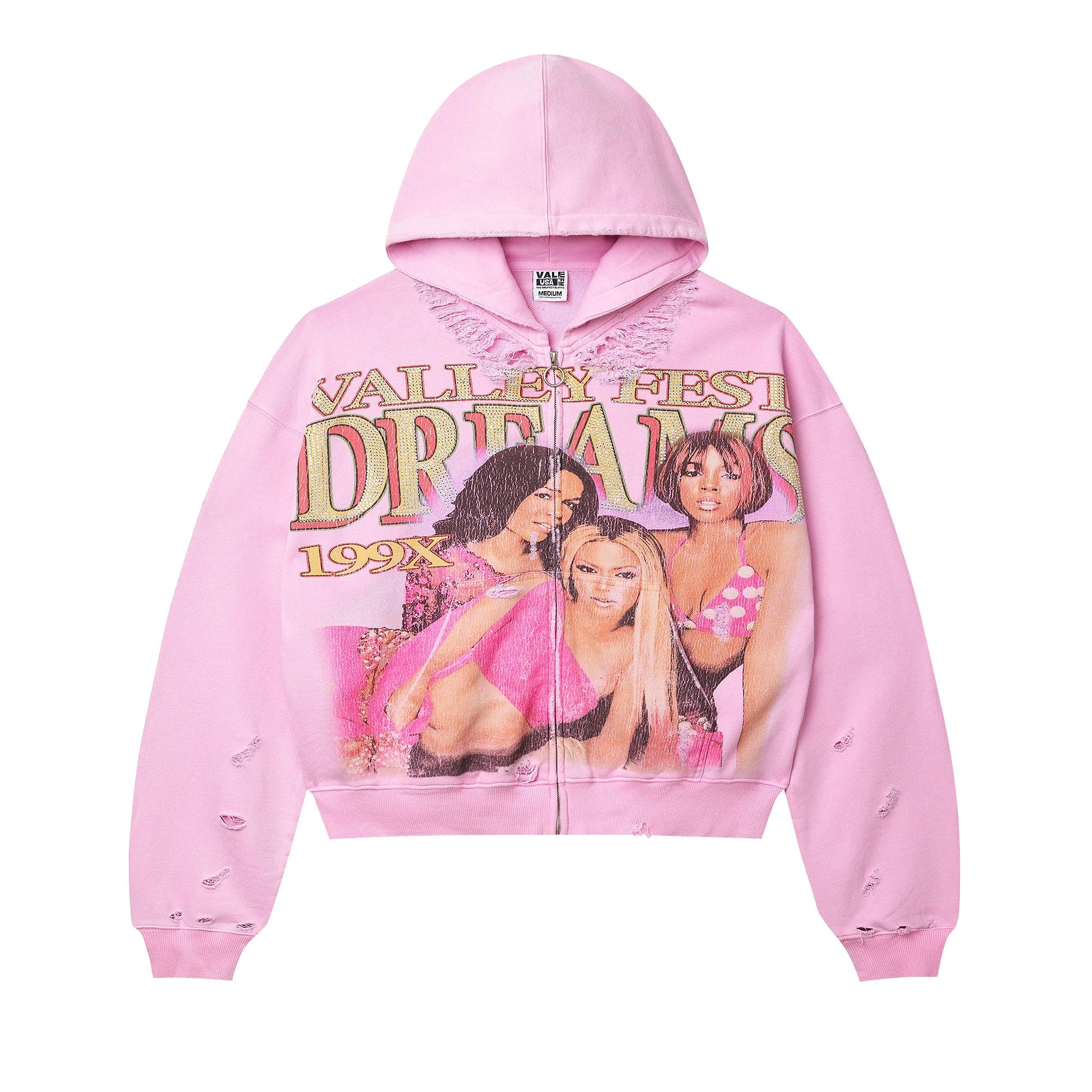 Vale Forever Dreams Zip Up Hoodie Pink Vale Forever Dreams Zip Up Hoodie Pink